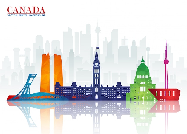 Fondo de papel de canadá landmark global travel and journey