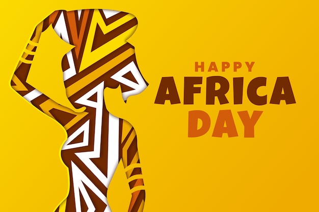 Vector fondo de papel estilo áfrica día