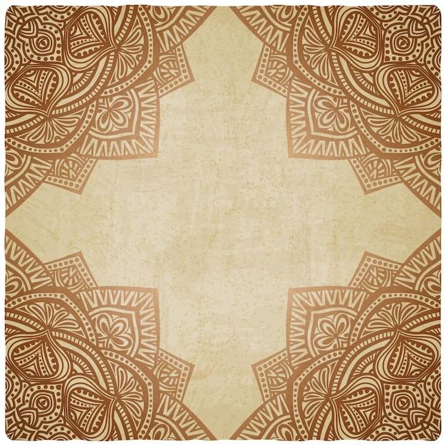 Fondo de papel grunge con patrón de esquina marrón