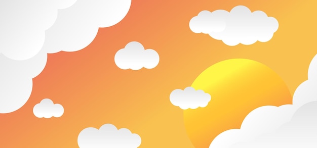 Fondo de papel de puesta de sol con nubes