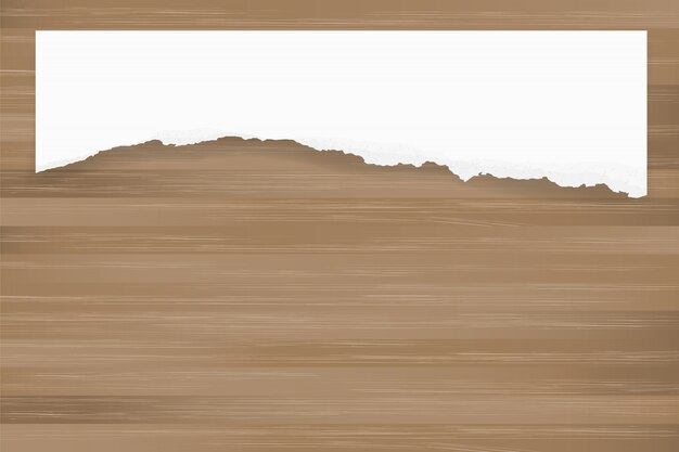 Vector fondo de papel rasgado en textura de madera marrón.