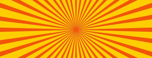 Fondo de papel tapiz de bandera vectorial amarillo y rojo retro con rayas radiales