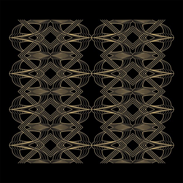 Fondo de papel tapiz degradado de línea de oro negro art déco