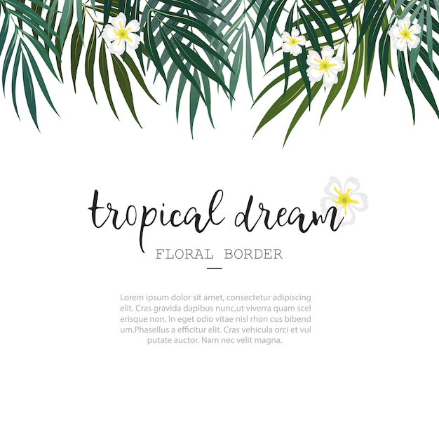 Vector fondo de papel tapiz floral blanco tropical abstracto