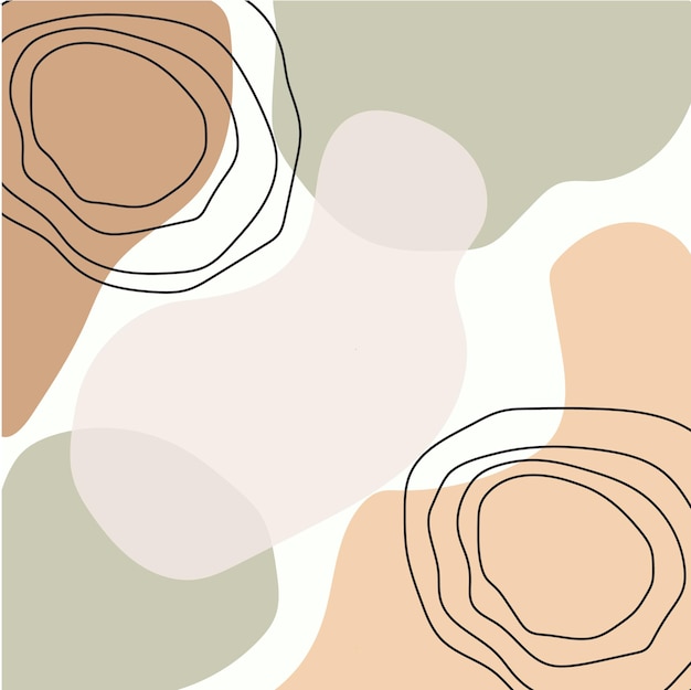 Fondo de papel tapiz de formas abstractas dibujadas a mano de Boho Vector