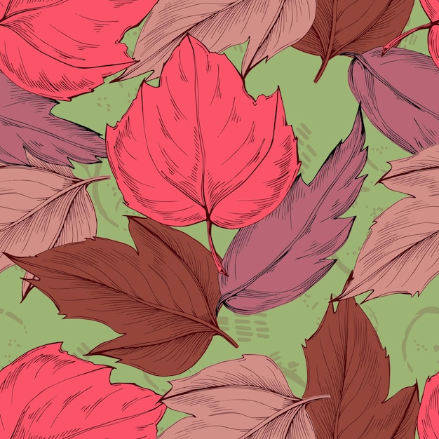 Fondo de papel tapiz de patrón sin costuras de hojas Diseño de hojas naturales de Monstera y hojas de plátano en un estilo de contorno lineal minimalista Diseño para decoración de pancartas de portada de impresión de tela