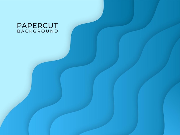 fondo de papercut degradado azul abstracto