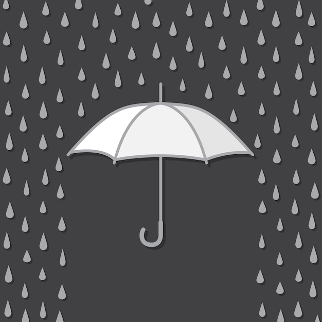 Fondo con paraguas protege de la lluvia, ilustración vectorial