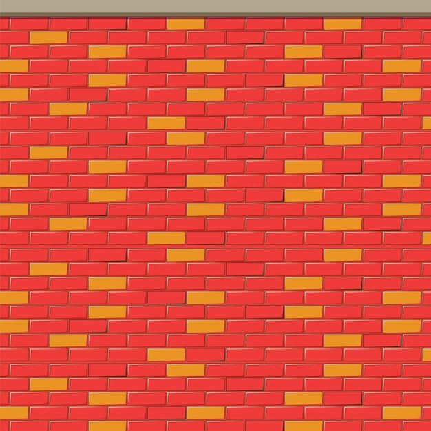 Fondo de pared de ladrillo de estilo dibujos animados rojo