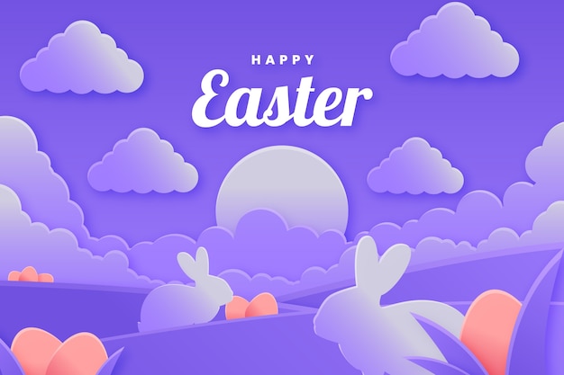 Vector fondo de pascua de estilo de papel