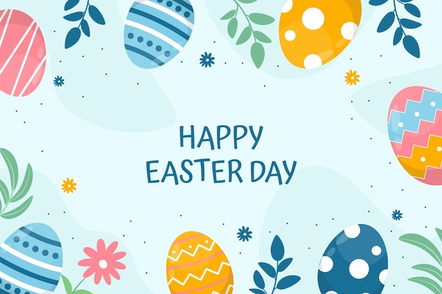 Fondo de Pascua con una linda ilustración de huevo de Pascua