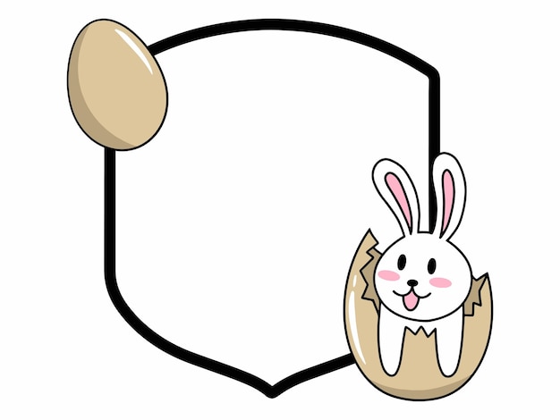 Fondo de Pascua con el marco y el conejo