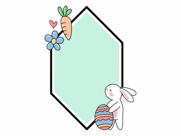 Fondo de Pascua con el marco y el conejo