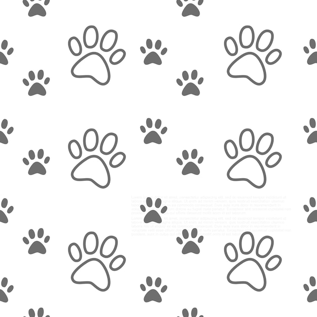 Fondo de la pata de gato con patrón sin costuras Fondo de la pala de perro con patrón sin soldaduras