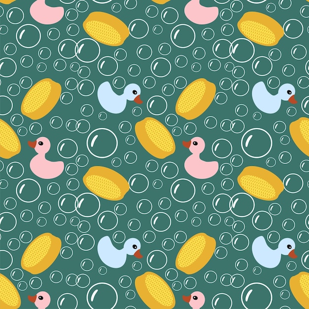 Vector fondo con patos y esponjas