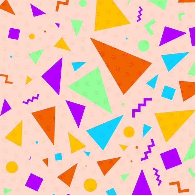 Fondo de patrón abstracto de estilo retro de la moda de los años 80 o 90. bueno para el diseño de telas textiles, papel de regalo y fondos de pantalla de sitios web. ilustración vectorial.