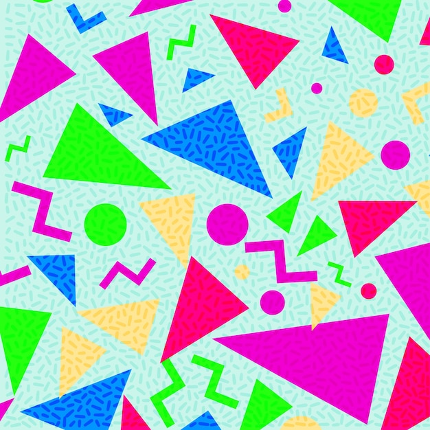 Fondo de patrón abstracto de estilo retro vintage de los años 80 o 90. Bueno para el diseño de telas textiles, papel de envolver y fondos de pantalla de sitios web. ilustración vectorial