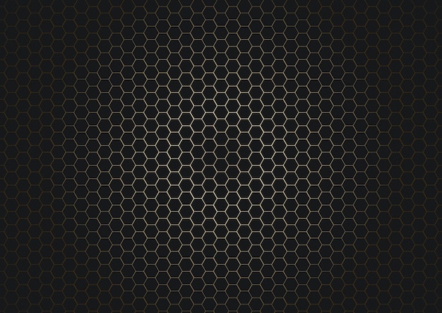 Fondo de patrón abstracto hexágono negro