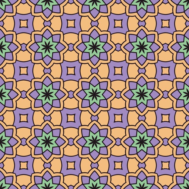 Fondo de patrón árabe ornamental plano sin costuras