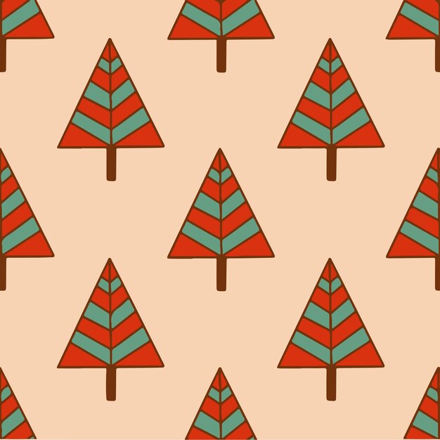 Fondo de patrón de árbol de Navidad Publicación de redes sociales Ilustración de vector de decoración de Navidad