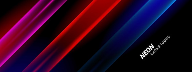 Fondo de patrón de banner de diseño de efecto de neón colorido decorativo moderno geométrico abstracto