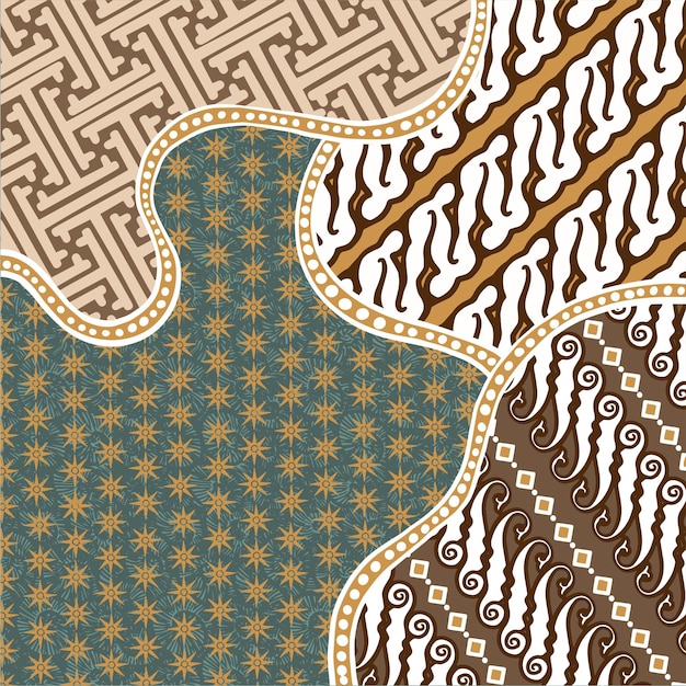 el fondo del patrón batik premium de Indonesia