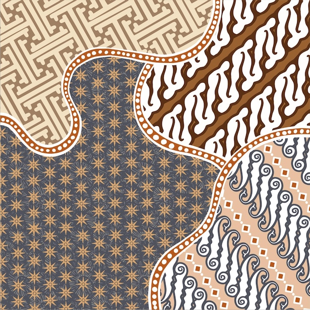 el fondo del patrón batik premium de Indonesia