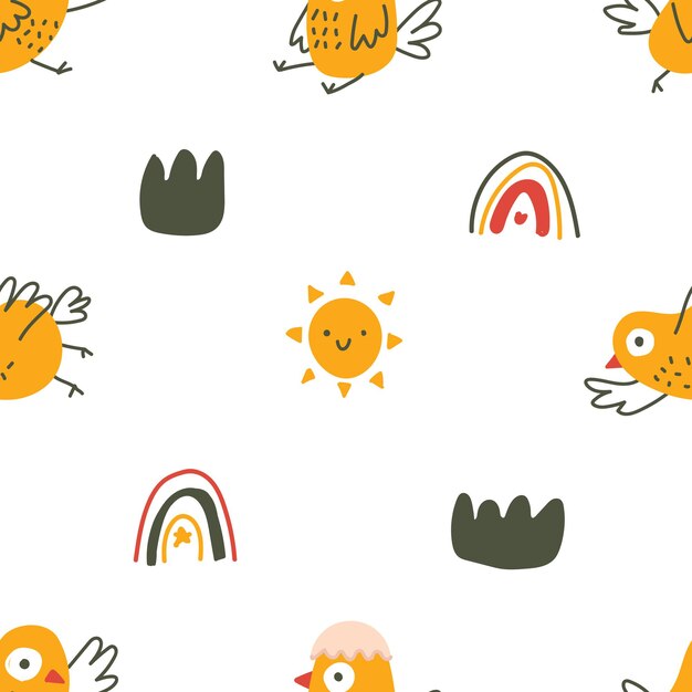 Vector fondo patrón bebé textura niños animal pájaro chirrido pato patito tweet naturaleza wallp