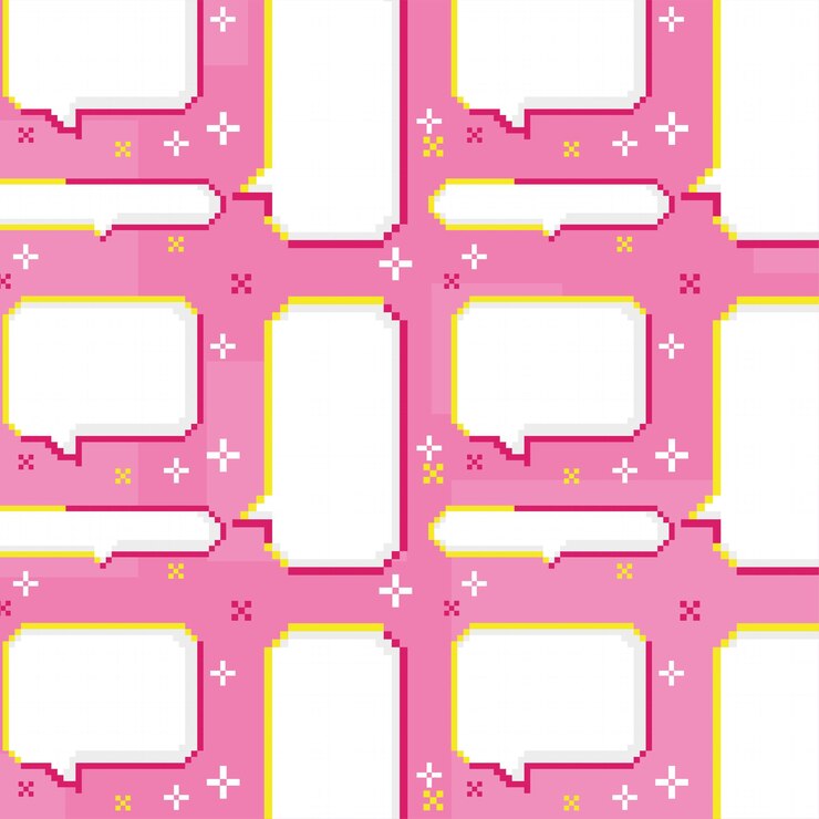 Vector fondo de patrón de burbuja de habla arte de píxeles ilustración vectorial