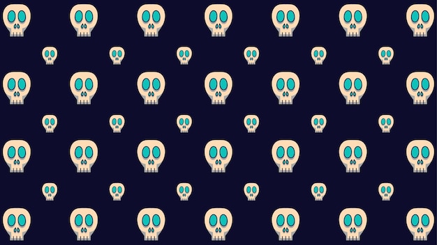 Fondo de patrón de calavera vintage negro