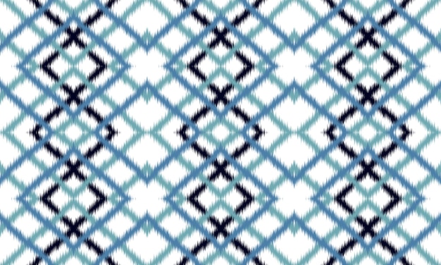 Fondo de patrón de chevron étnico abstracto ikat alfombra papel tapiz ropa envoltura Batik tela Ilustración vectorial estilo de bordado
