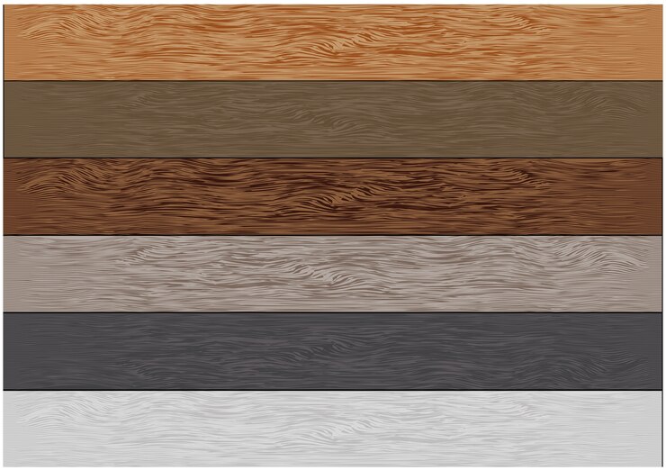 Vector fondo de patrón de colección de color de tablón de madera realista.