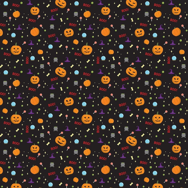 Fondo de patrón de colores para la fiesta de Halloween Vector