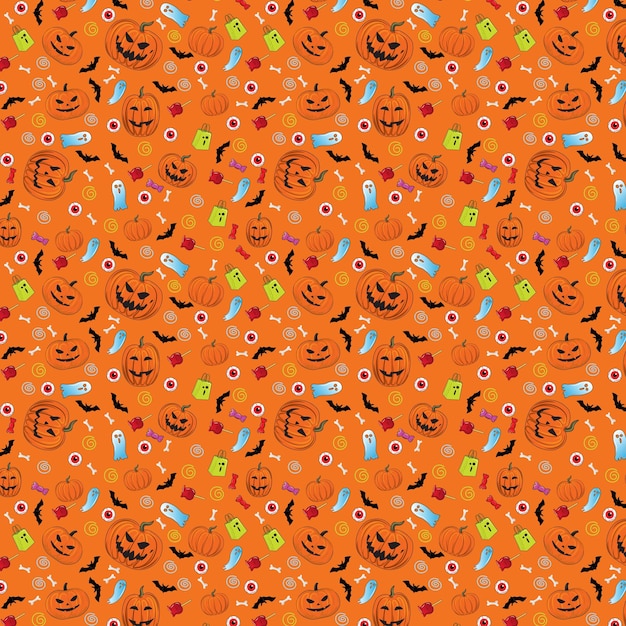 Fondo de patrón de colores para la fiesta de Halloween Vector