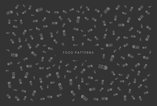 El fondo del patrón de la comida estilo dibujado a mano