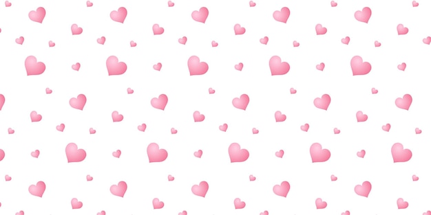 Fondo de patrón de corazones pequeños de San Valentín rosa, rojo y blanco Vector libre