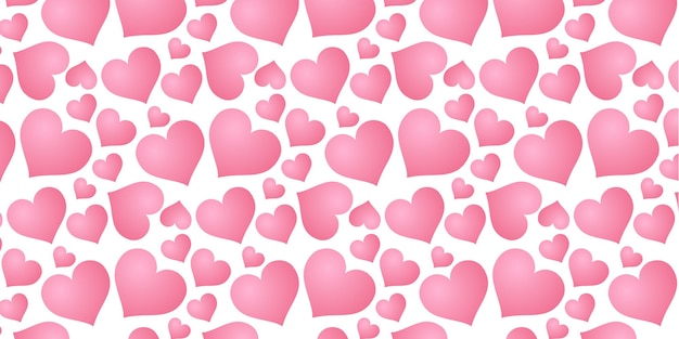 Fondo de patrón de corazones pequeños de San Valentín rosa, rojo y blanco Vector libre