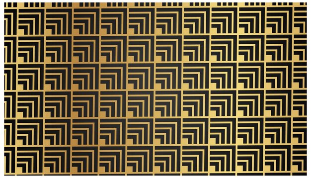Fondo de patrón sin costura art deco con formas geométricas doradas y textura de brillo dorado