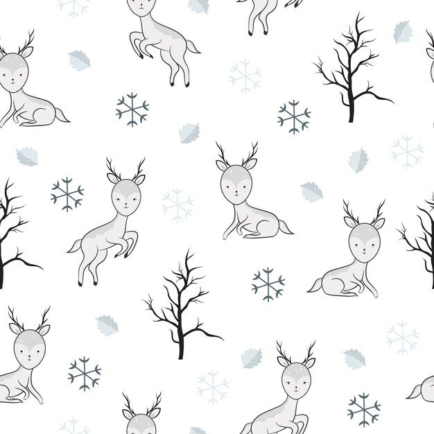 fondo de patrón sin costuras de bosque encantado