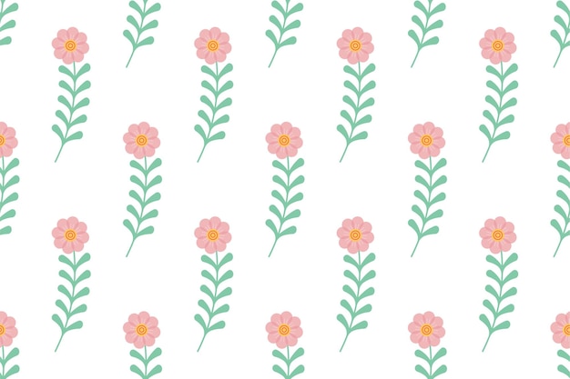 Fondo de patrón sin costuras botánico con hierbas y plantas flores y hojas