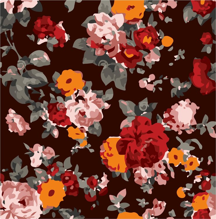 Fondo de patrón sin costuras con una colección de ilustraciones botánicas antiguas con flores