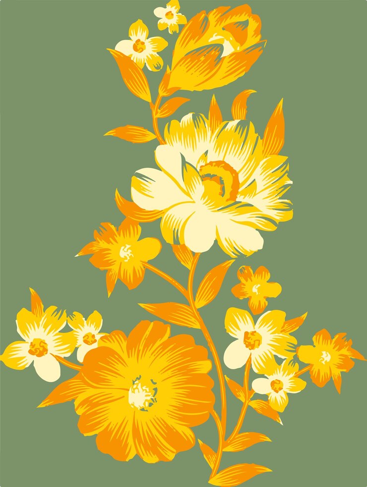 Fondo de patrón sin costuras con una colección de ilustraciones botánicas antiguas con flores