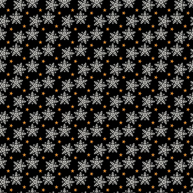 El fondo del patrón sin costuras del copo de nieve de Navidad