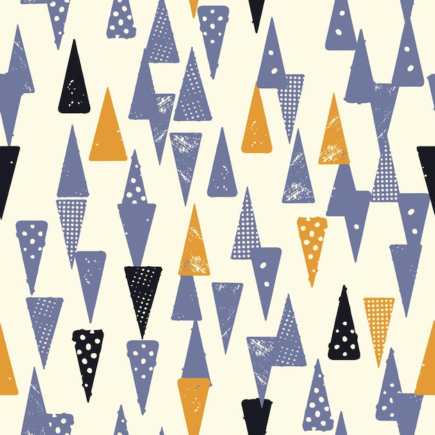 Fondo de patrón sin costuras cuadrado de moda con diferentes formas Elemento de diseño vectorial repetitivo