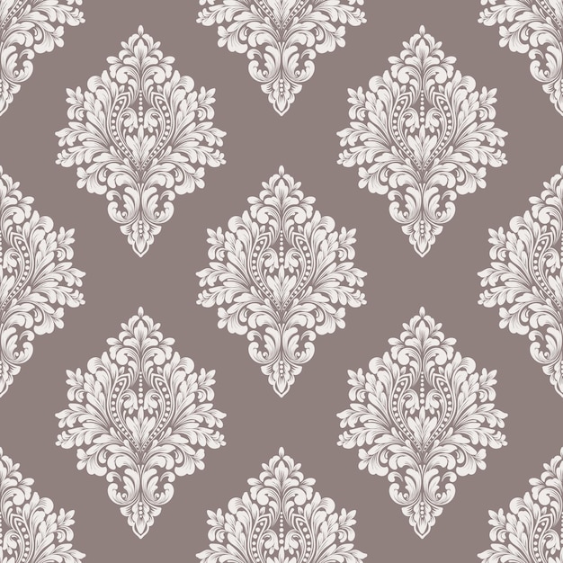 Fondo de patrón sin costuras de Damasco vectorial. Adorno de damasco antiguo de lujo clásico, textura victoriana real sin fisuras para papeles pintados, textiles, envoltura. Exquisita plantilla barroca floral.