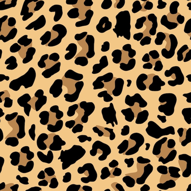 Vector fondo de patrón sin costuras con estampado de leopardo