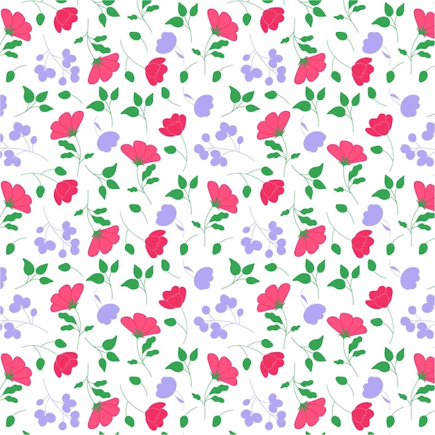 Fondo con patrón sin costuras de flor vectorial