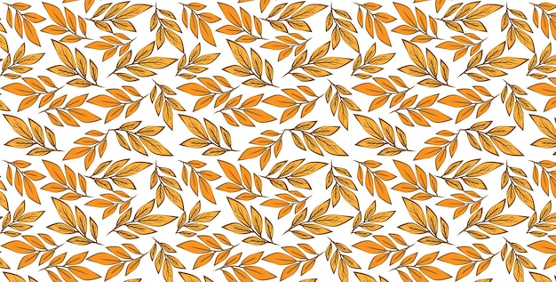 Fondo de patrón sin costuras follaje naranja de otoño en fondo blanco Vector EPS10