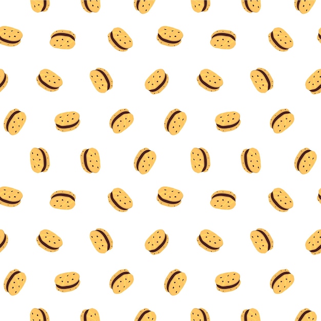 El fondo del patrón sin costuras de las galletas Ilustración de dibujos animados de galletas y galletas