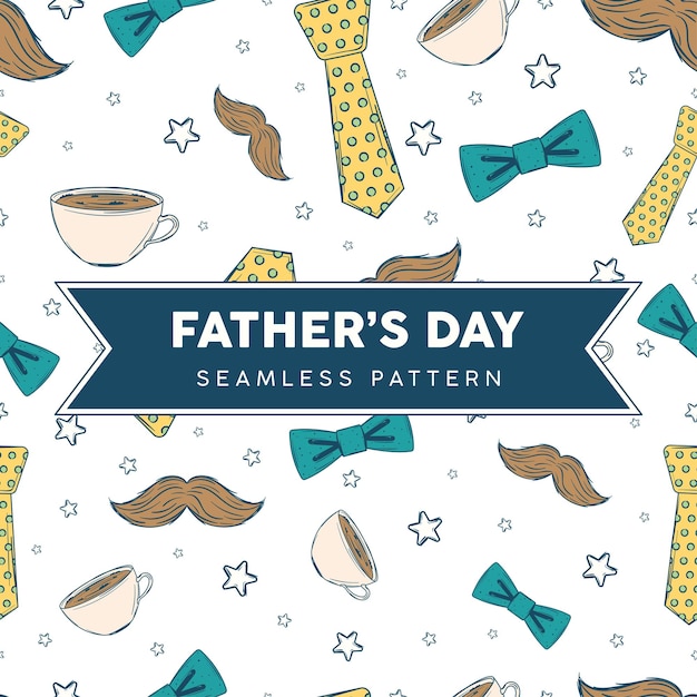Fondo de patrón sin costuras con iconos de hipsters masculinos Día del padre Ilustración vectorial